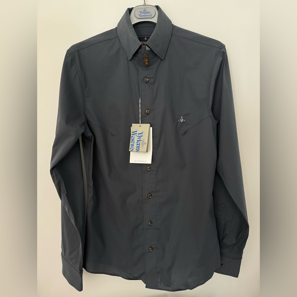 Vivienne Westwood 3 Button Krall Shirt Gray Charcoal